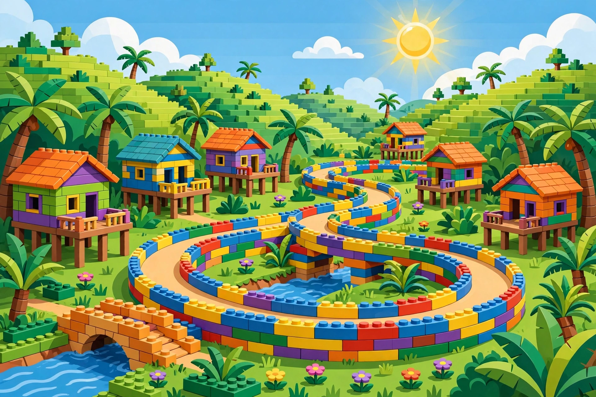 The Bricks Have a Theme Park in Johor — editorial illustration