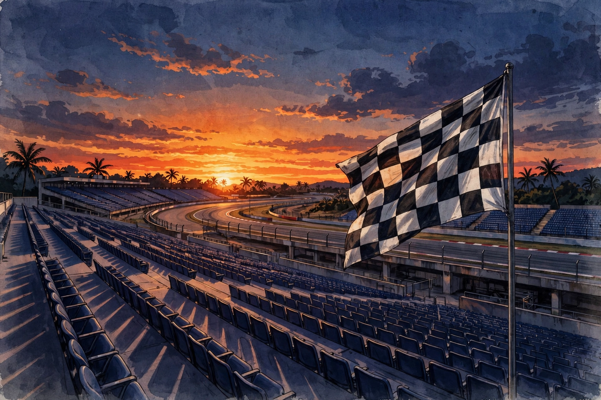 They Closed the Book on Sepang — editorial illustration
