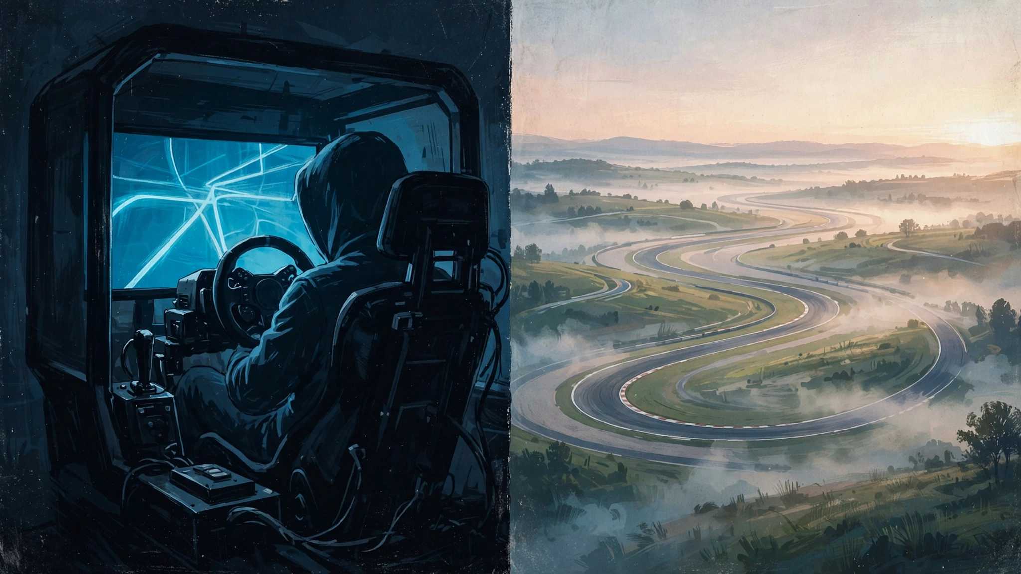 The Championship Leader Has Never Driven This Track — editorial illustration